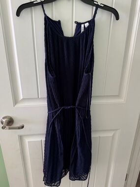 Navy Textured Mini Dress